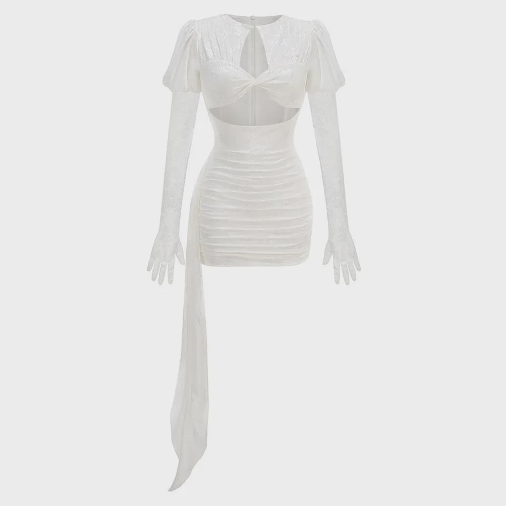 Spring/Summer Irregular Pleated Solid Color Skirt Dress for Women
