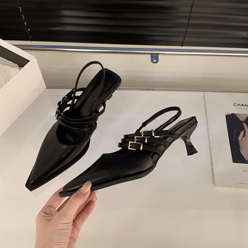 Designer Summer Women High Heel Sandals Fashion Shallow Pointed Toe Shoes Outdoor Dress Gladiator Lady Pumps