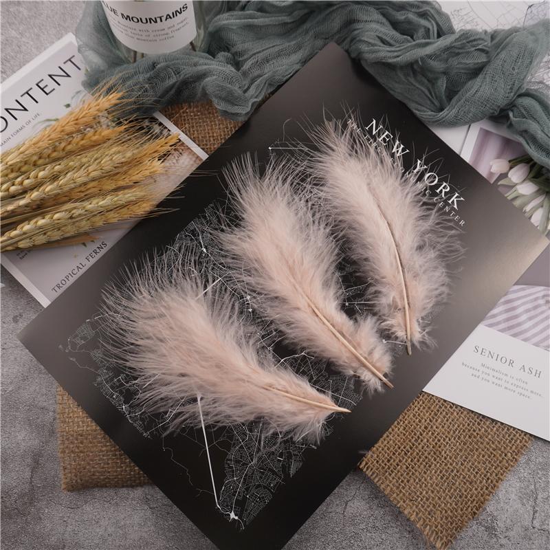 10-15Cm Fluffy Turkey Feathers Hard Stick Colorful Marabou Plume Wedding Party Decoration Jewelry Creation Accessories