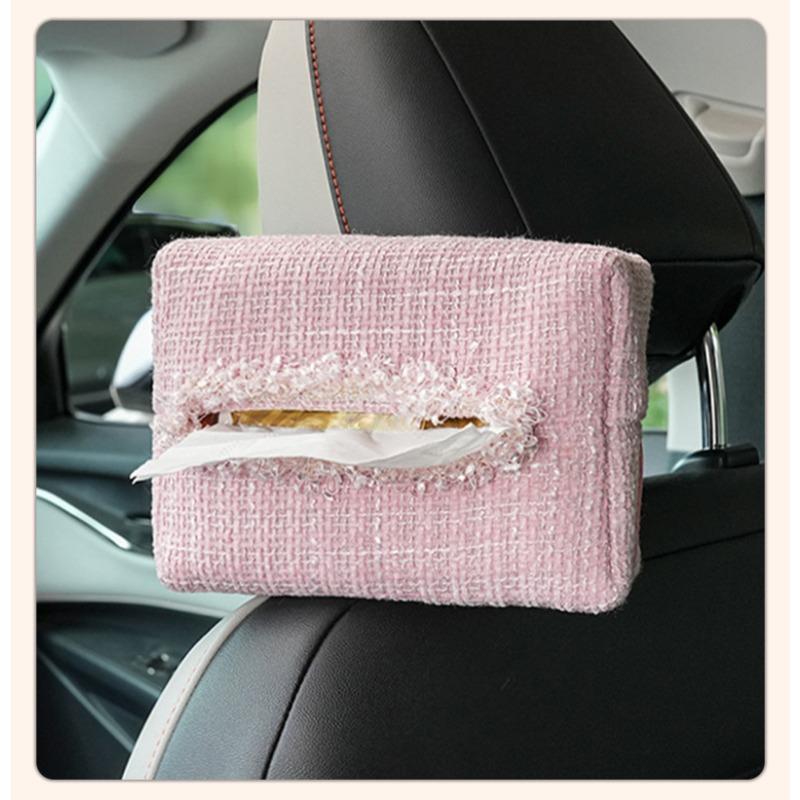Luxury Style Car Hanging Tissue Box Multi Functional Car Armrest Storage Bag