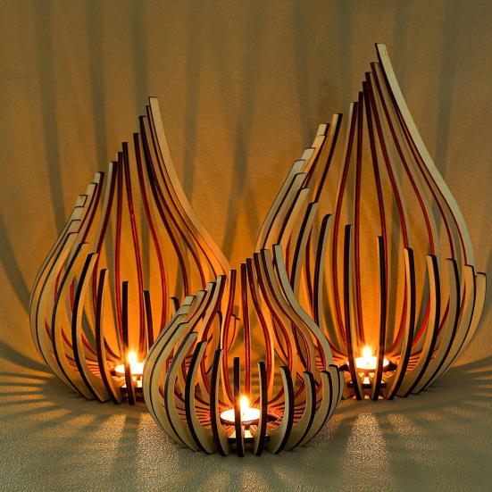 Holzkerzenhalter Moderner Minimalistischer Stil Kerzenständer Teelichthalter Handgefertigter Kerzenständer für Esstisch Kamin Regal Zuhause