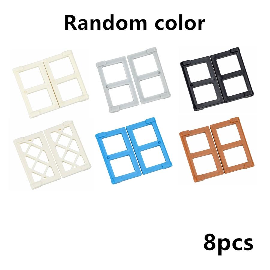 MOC Bricks Door Frame Glass Window 1x4x3 60594 60608 DIY Architecture House Building Blocks Toys Kids Educational Plastic Bricks