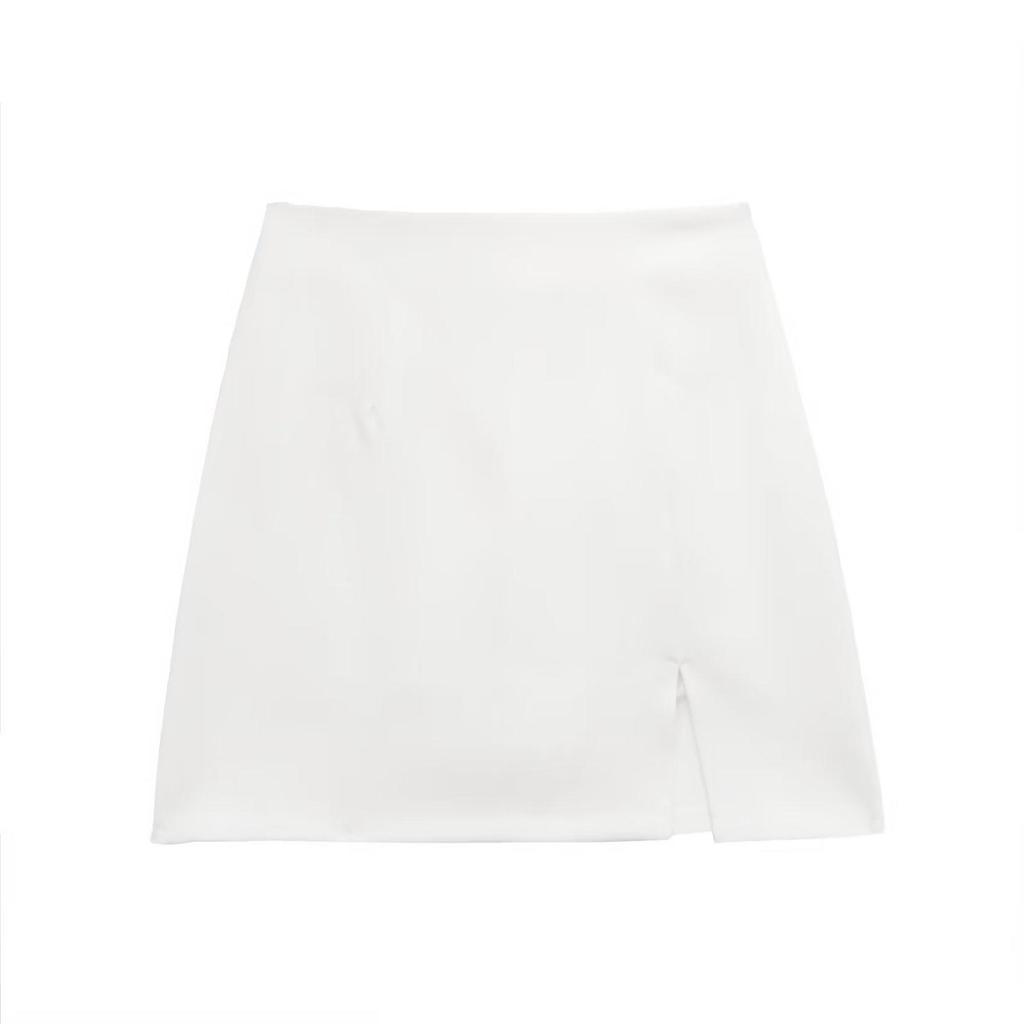 Otoño 2023 Skort de Cintura Alta Multicolor con Abertura en el Bajo para Mujer