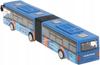 Blue Metal Bus Car with Articulated Pull-Back Mechanism