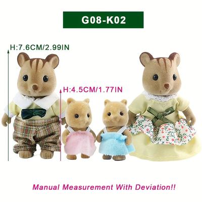 1:12 Forest Animal Family Simulation Forest Family Doll Reindeer Panda Animal Figures Miniature Furniture DIY Toys Kids Gifts