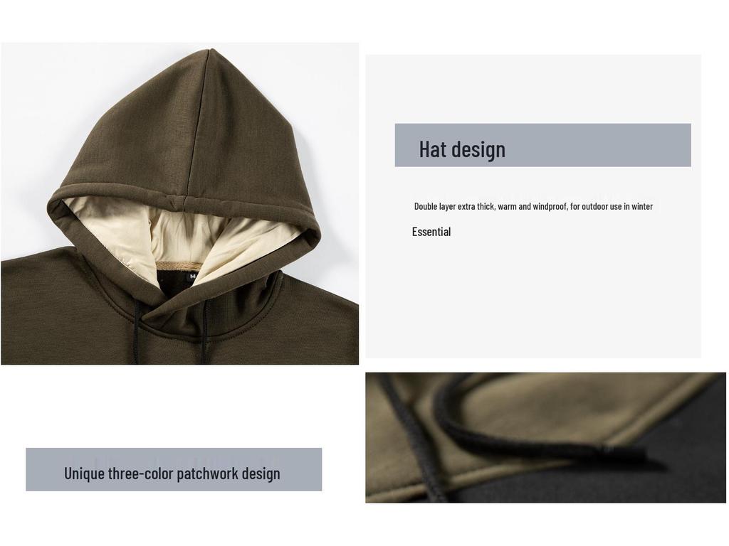 Pánská barevně blokovaná mikina s kapucí a tepláky pro jaro a podzim