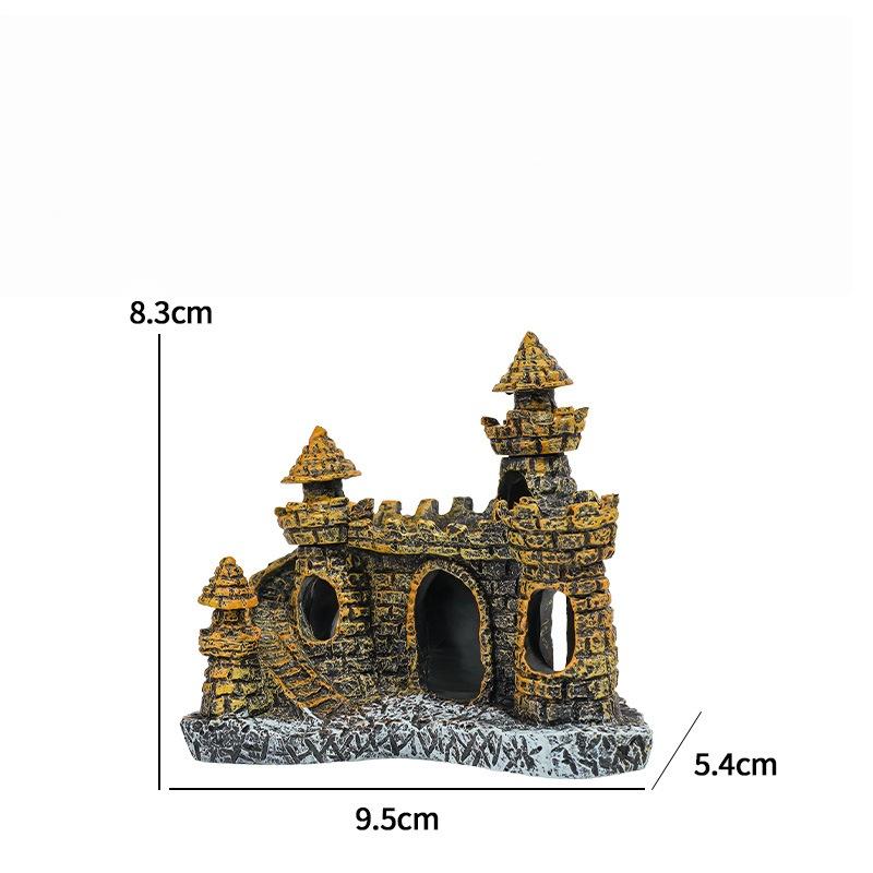 1Pcs Landscaping Resin Rockery Aquarium Rockery Home Craft Creative Castle Shape Fish Tank Ornaments Decoration