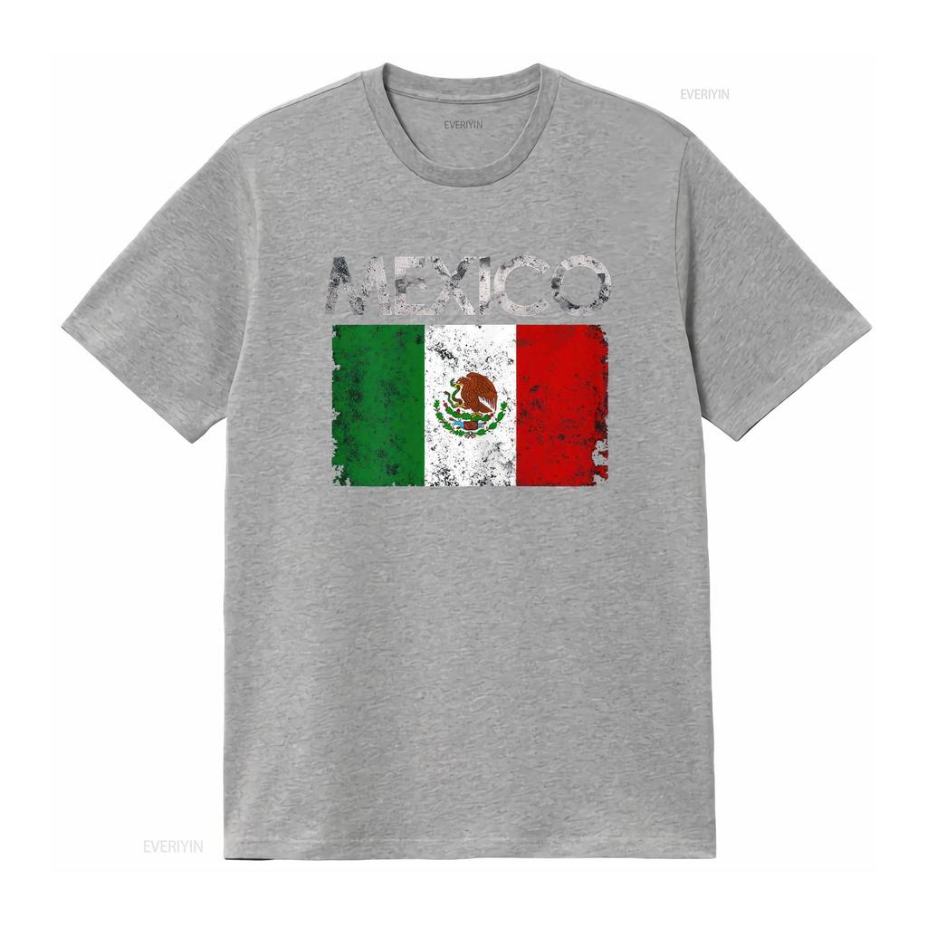 Vintage Mexico Mexican Flag Pride T Shirt vintage Washed Stretched fashion graphic Breathable Top For Everyday Wear