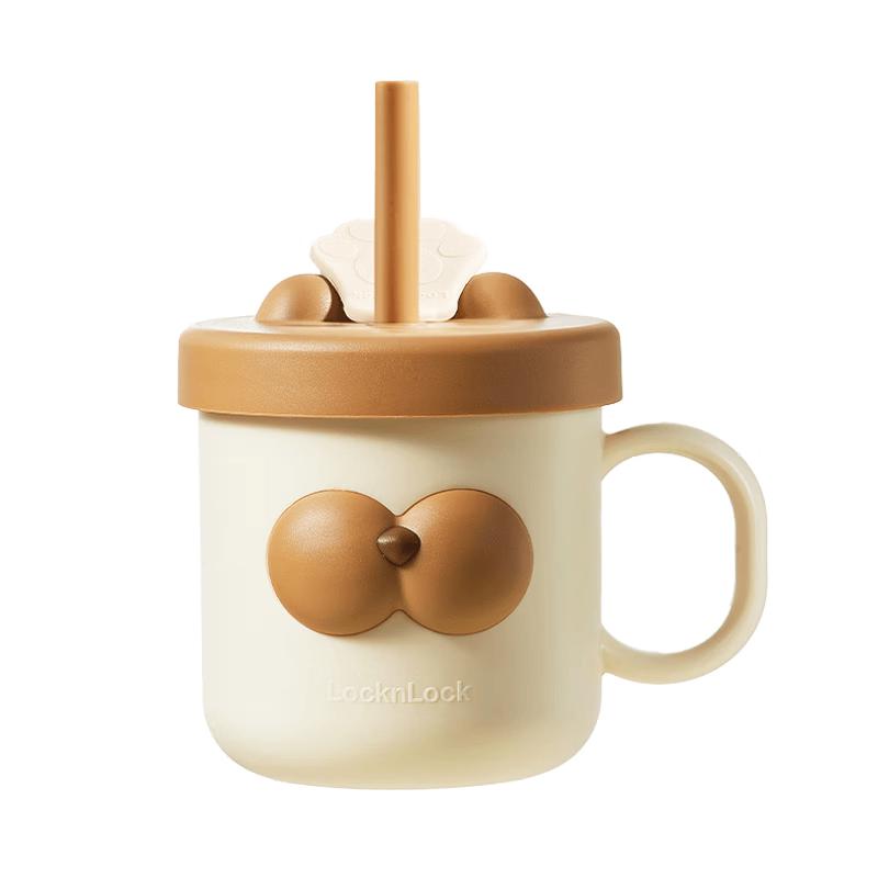 LocknLock Children s 316L Stainless Steel Straw Cup with Handle 300ml