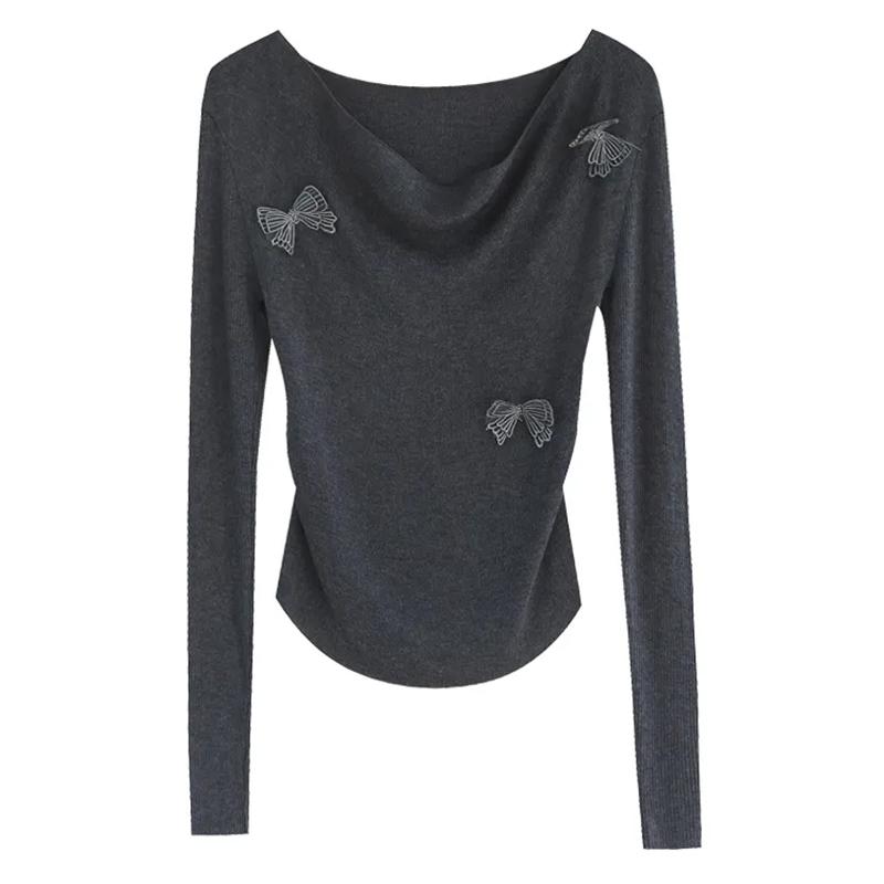 Tops for Women Pullover Long Sleeve V-neck  Autumn Winter Warm Slim Thickened Top