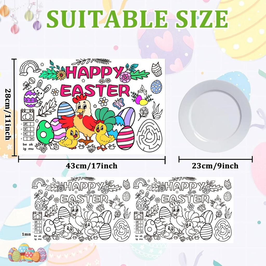 Easter Egg Children's Paper Placemats, Holiday Decoration Items, Disposable Paper Table MATS.