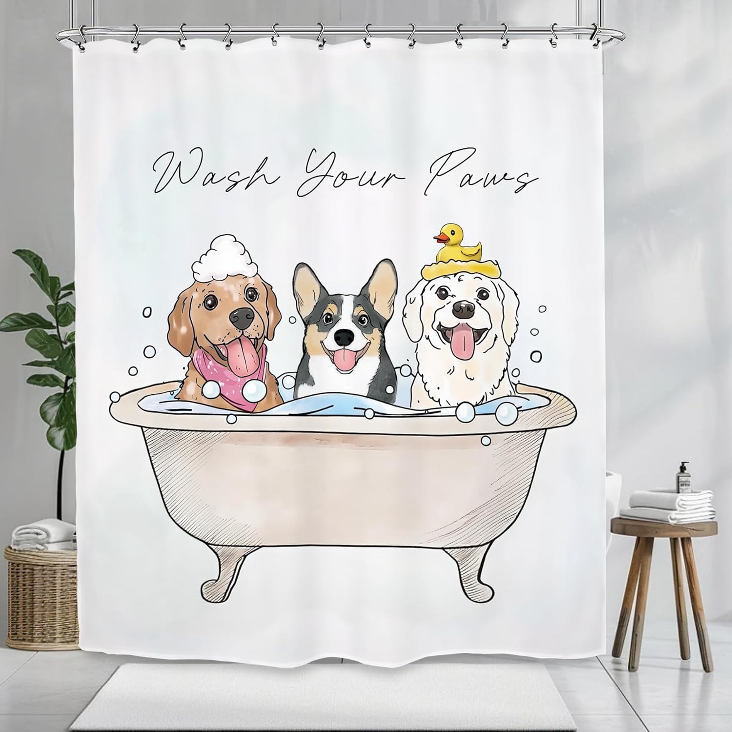 

Elephant Inspirational Shower Curtain With Motivational Animal Quotes – Rustic Farmhouse Bathroom Set W60H190(CM)-1 Pcs