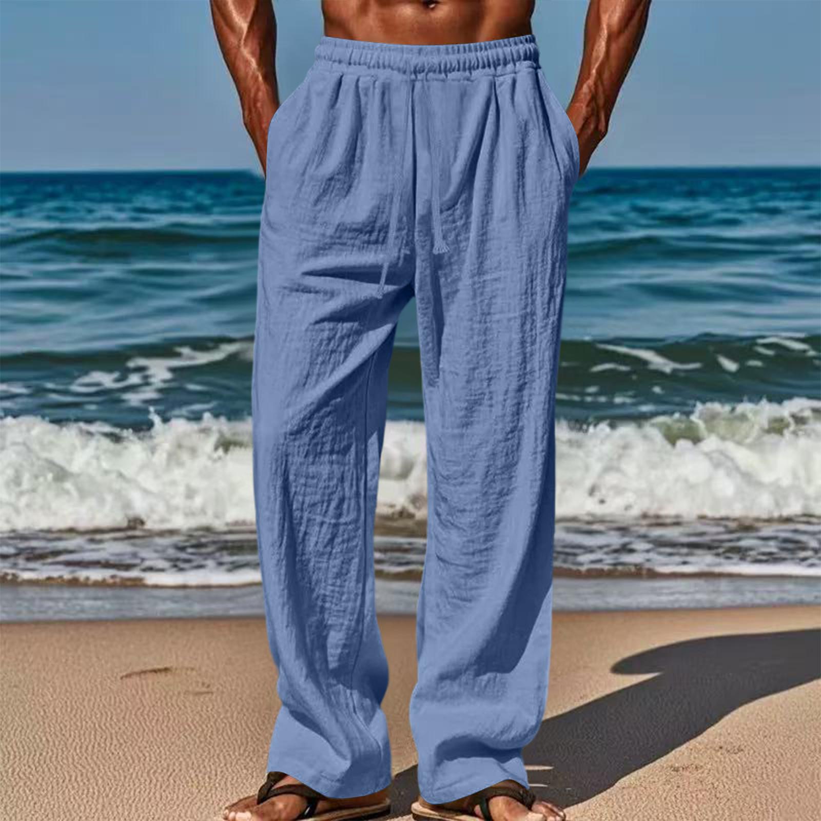 Men s Loose And Casual Sports Breathable Long Pants, Casual Cotton And Linen Pants XXXL