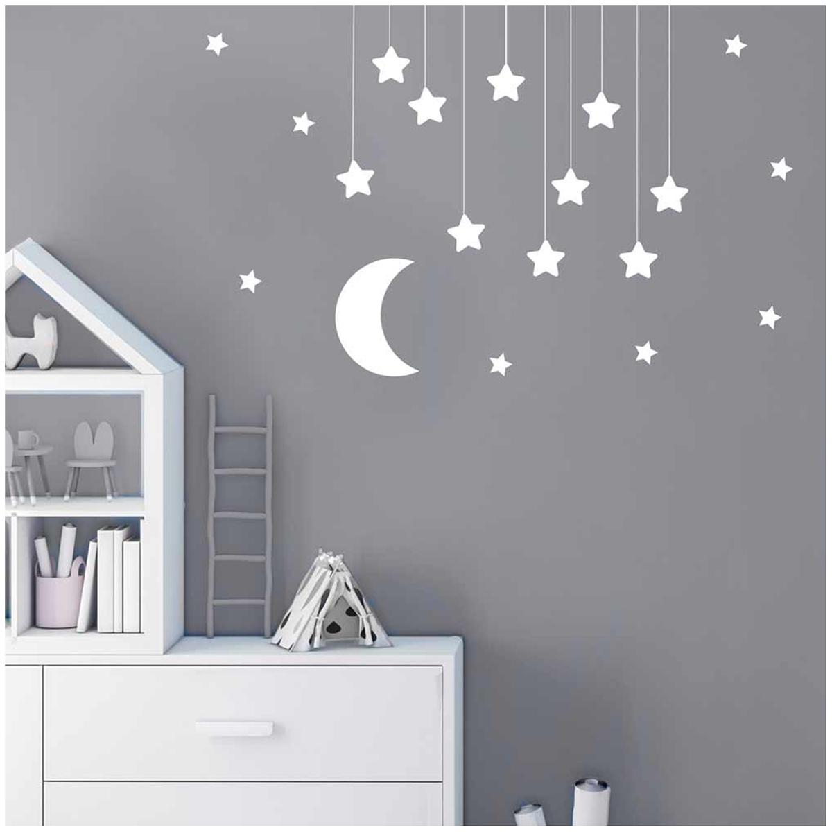 

Les Trésors De Lily [Q8274] - Лист наклеек Moon Stars белый - 20x70 см белый