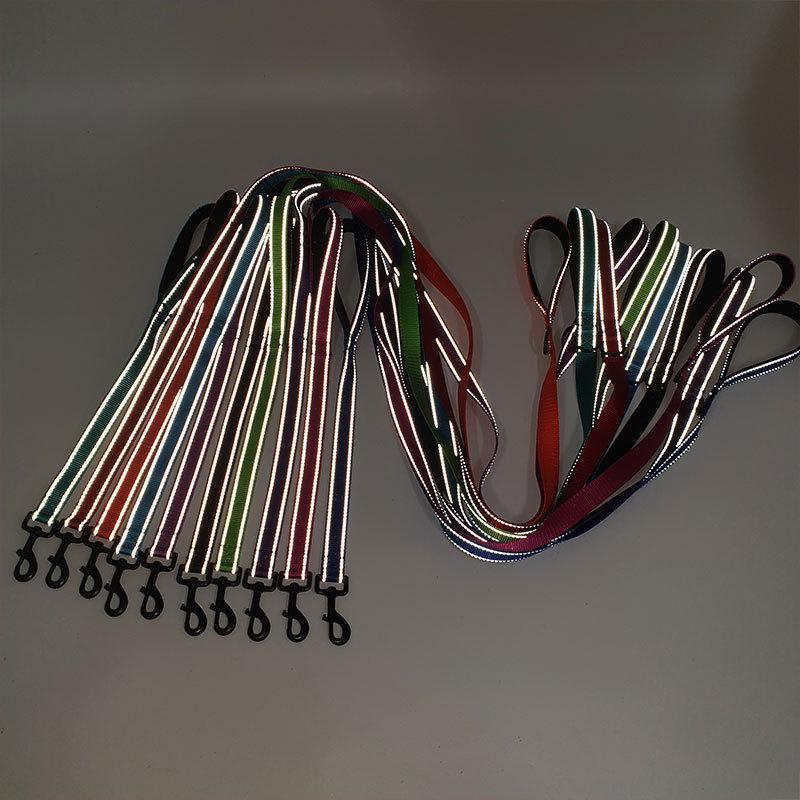 Reflective Explosion-Proof Shock-Absorbing Double-Handle Leash for Large Dogs