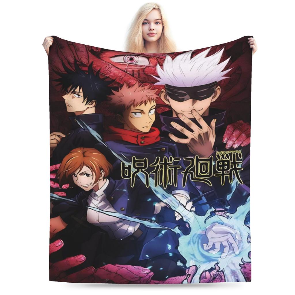 Warm Cozy Blanket Picnic Gojo Satoru Bedding Throws Novelty Bedspread For Couch Bed