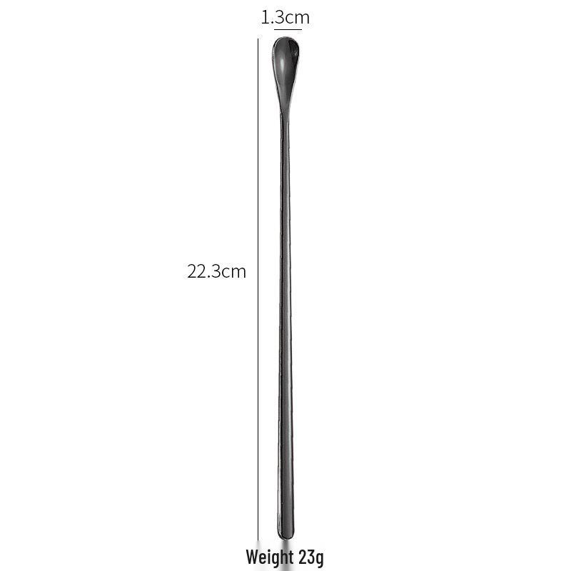 High-Value Golden 304 Stainless Steel Long Handle Mixing Spoon: Ideal for Cocktails, Coffee, Honey, and Ice.