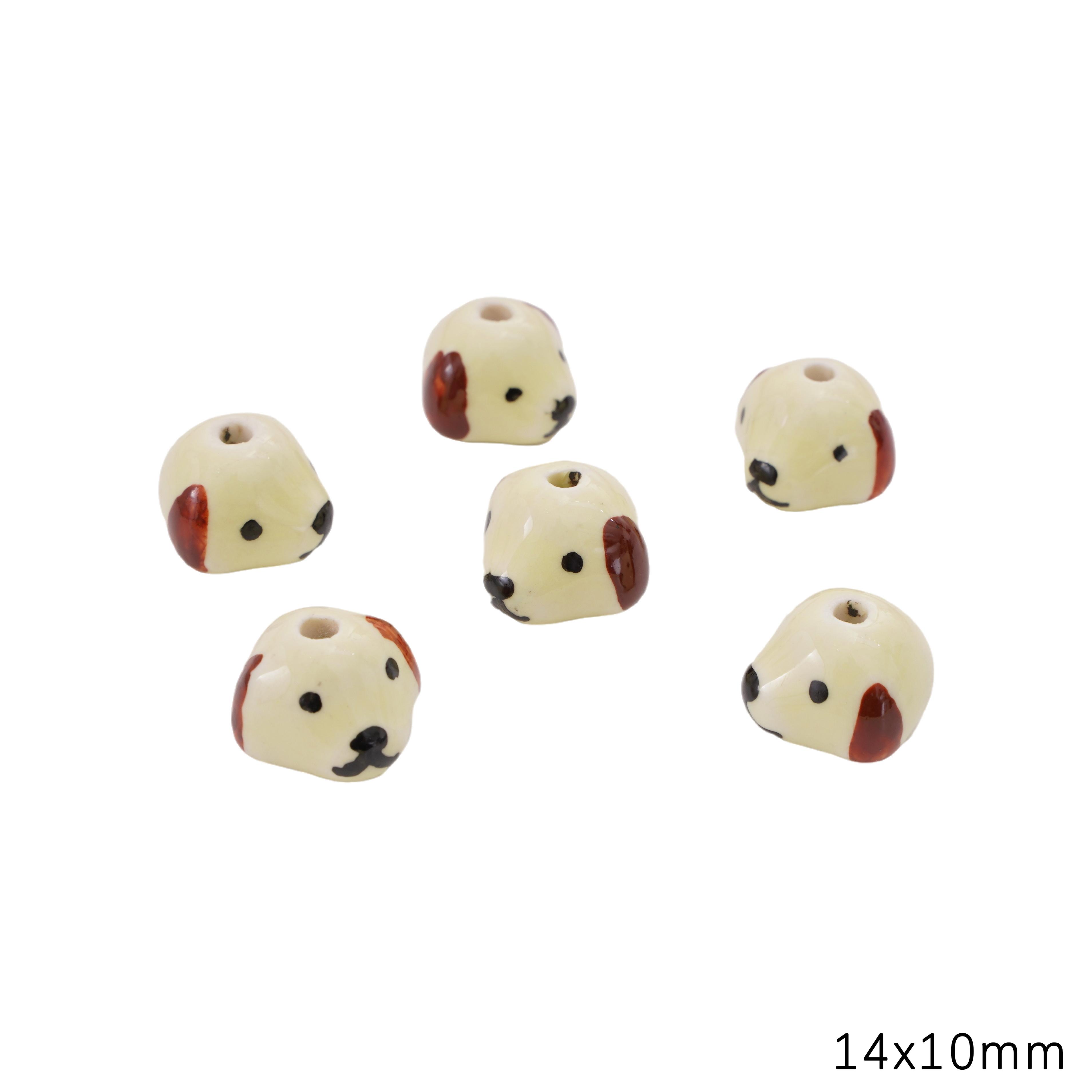 

Керамические бусины ручной росписи интервал разбросанные бусины для самостоятельного изготовления браслетов ожерелий ювелирных изделий Dog s head-yellow