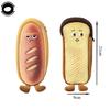 1pcs Fun Bread Cute Plush Creative Pencil Bag School Stationery Bag Multi Functional Pen Bag Wallet Handbag Learning Supplies