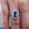 CopperGorgeous Blue Cubic Zirconia Rings for Women Wedding Geometric Shaped Engagement Party Lady Fashion Jewelry