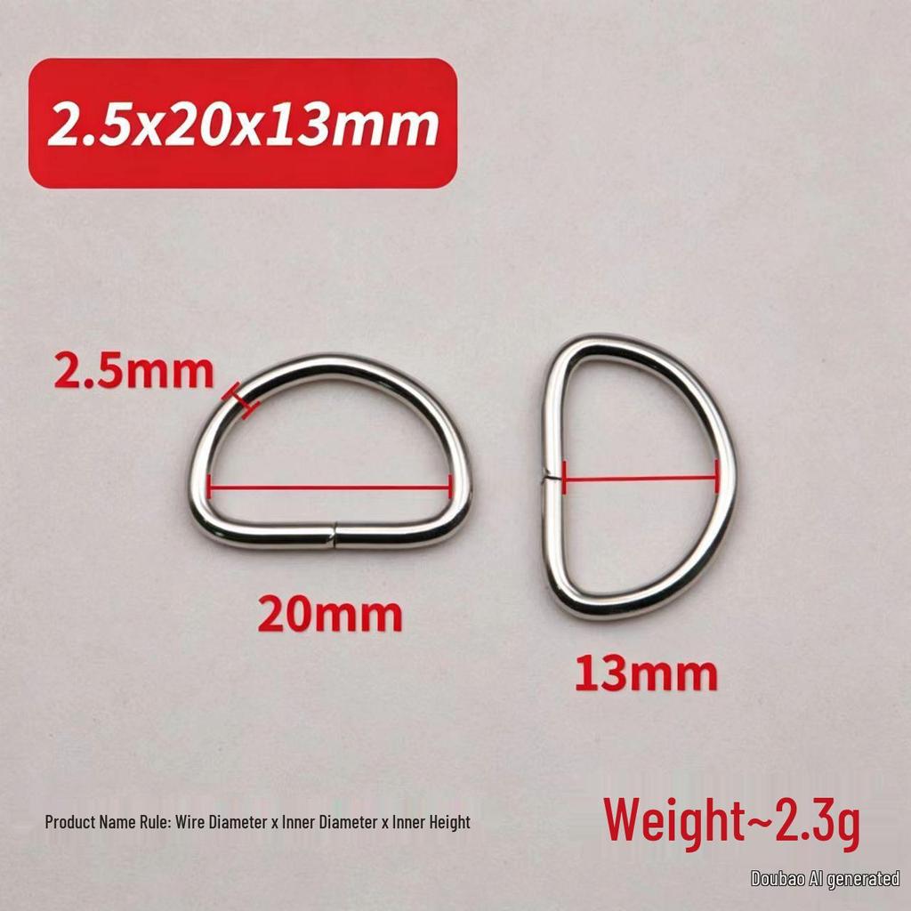 Metal D-Ring Buckle for Pet Webbing and Accessories