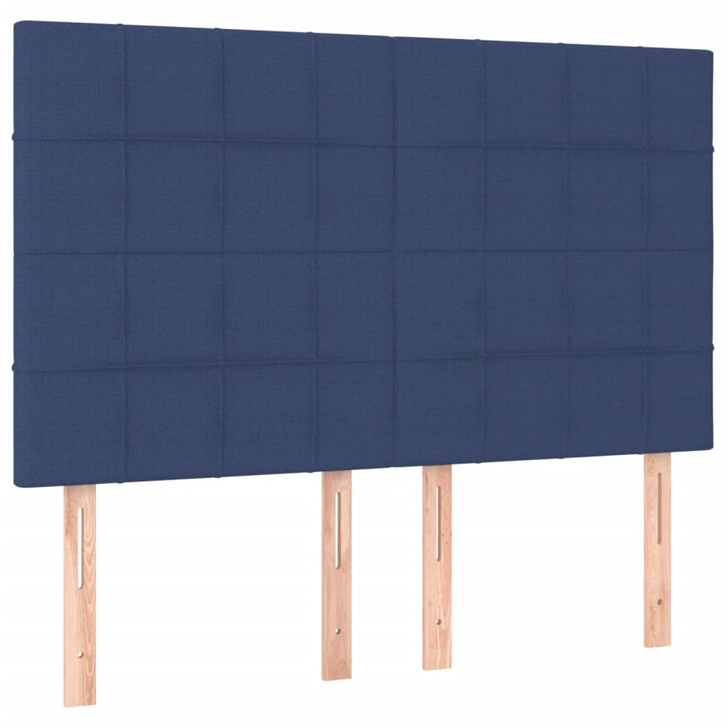 Box Spring Bed with Mattress Blue 140 x 190 cm Fabric