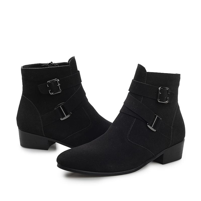 

Мужские прогулочные туфли с острым носком, универсальные ботинки «Челси», универсальные мужские базовые ботинки с боковой молнией, классические мужские повседневные туфли с высоким берцем 46 чёрный