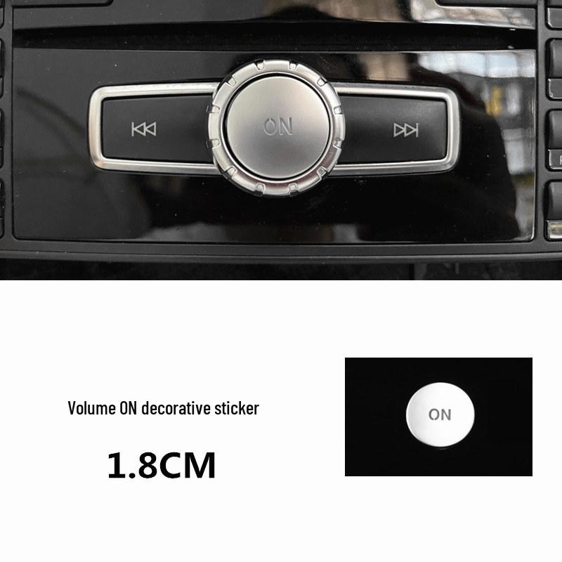 Mercedes Volume ON Button Decorative Sticker for C-Class, E-Class, GLK300, GLA00, CLA220 Interior