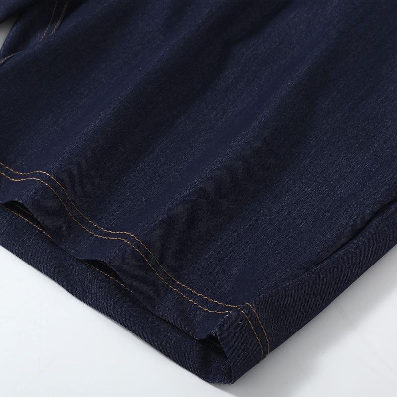 Pantaloni scurți denim de vară pentru bărbați, haine vintage, mărime plus, casual, cu talie elastică, pantaloni scurți