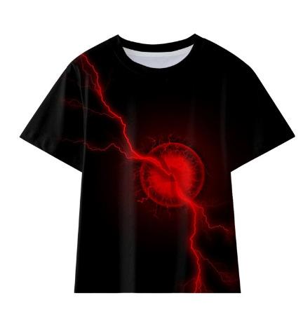 Source manufacturer, new children's clothing, lightning series children's short-sleeved T-shirt 3D printed short-sleeved T-shirt short-sleeved