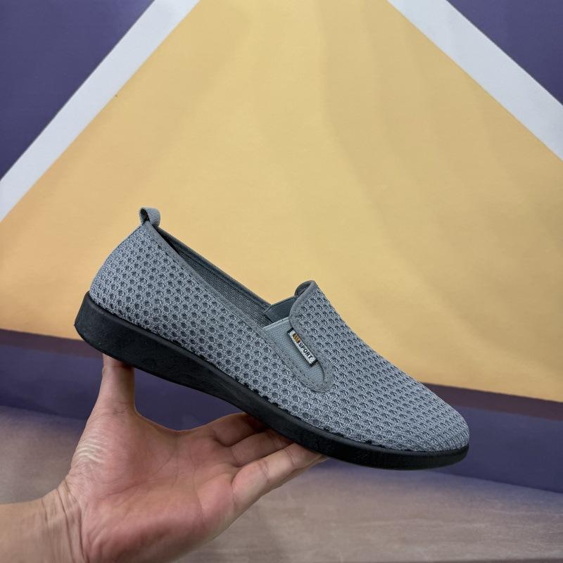 New Cloth Mesh Shoes Men's Breathable Soft-soled Casual and Light One-pedal Middle-aged and Elderly Cloth Shoes Men