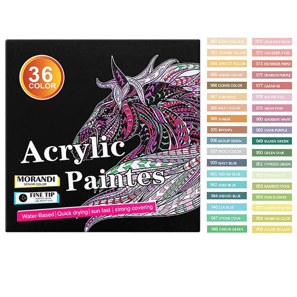 

12/24/36 Акриловые маркеры пастельных цветов Моранди Набор винтажных художественных ручек для ткани, холста, камня, керамики, стекла, кружки