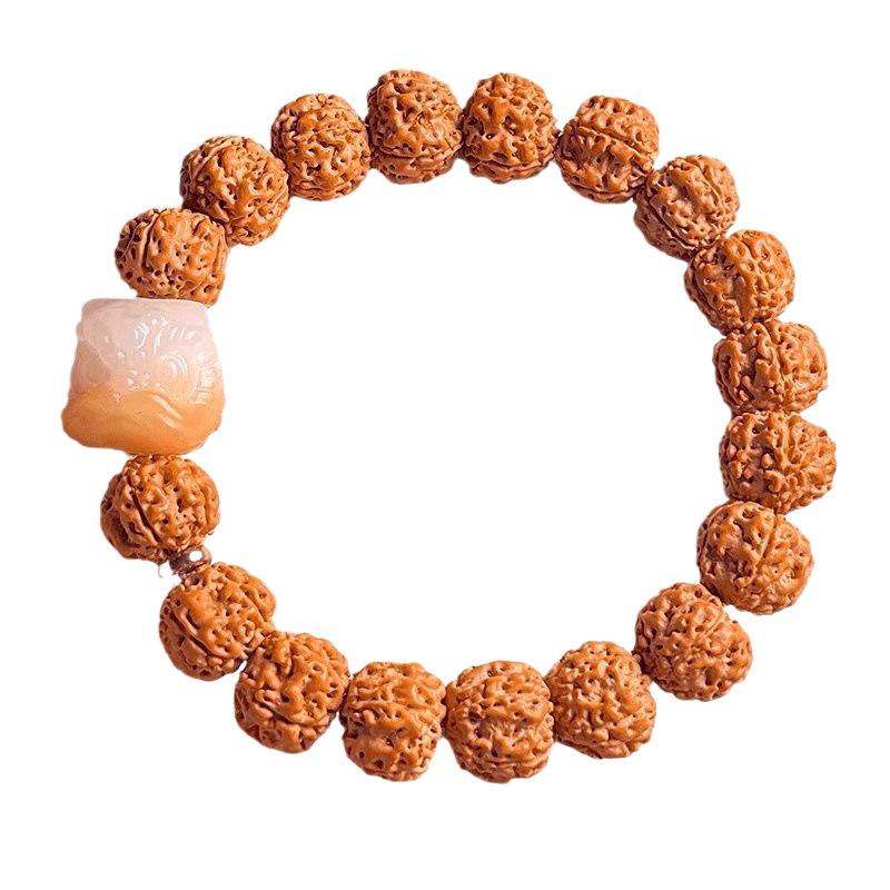 Guochao Lion's Awakening Bodhi Bead Bracelet: Unisex Buddhist Beads for Play