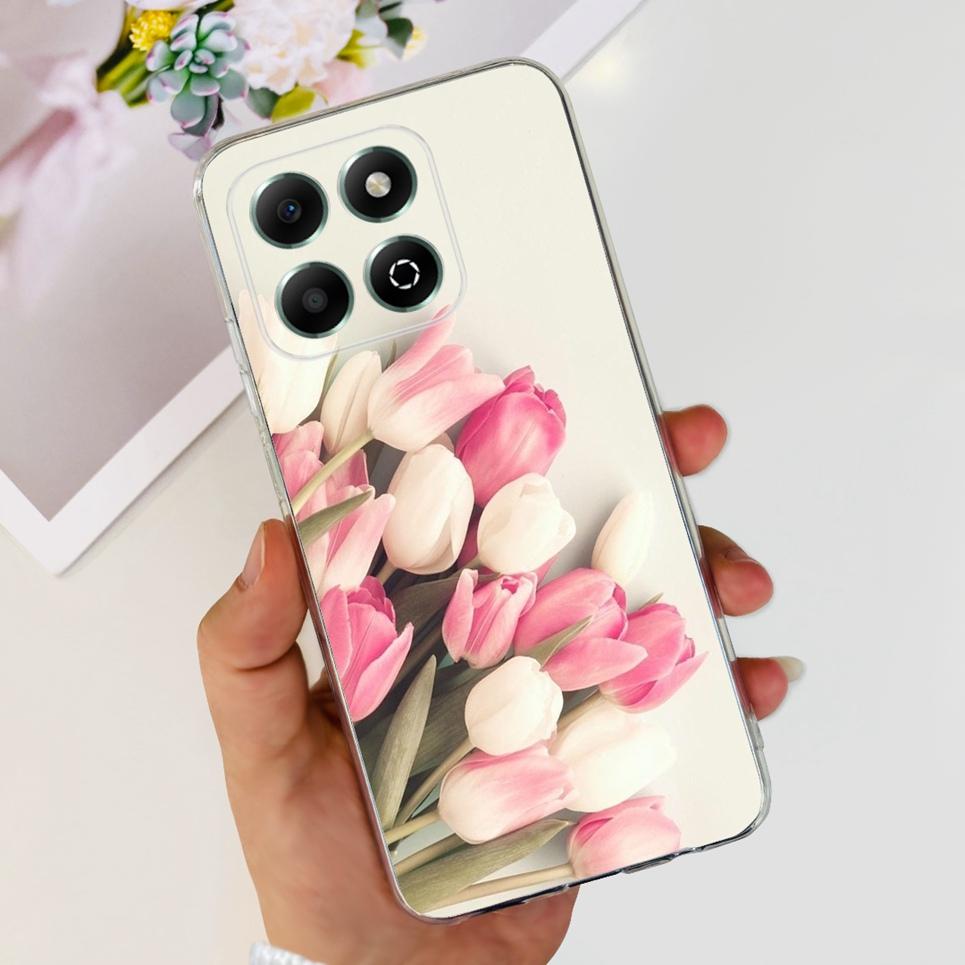 Flower Butterfly Women Fashion Back Cover For Huawei Honor X6b X6a Plus HonorX6 4G 5G Phone Funda Transparent Soft TPU Silicone