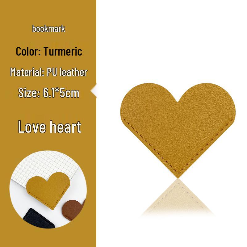 Customizable Heart-Shaped Leather Bookmarks: Variety of Styles and Colors Available