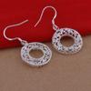 925 Sterling Silver Hollow Flower Circle Earrings - Korean Style
