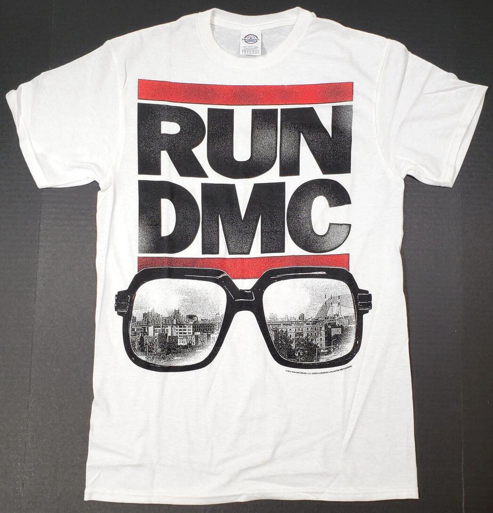 RUN DMC JAM MASTER JAY T-Shirt Retro Hip Hop Rap Rock Weiß Herren Klein Neu