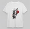 Women's Soft Oversize T-Shirt Japanese Armor Plum Blossom Tee Short Cotton White