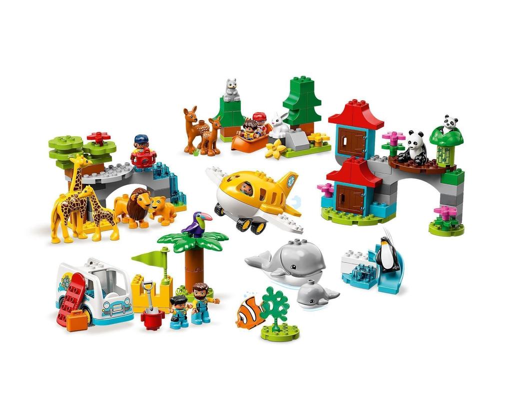 LEGO Duplo Welt Tiere Weltentdeckung 10907 Pädagogisches Bausteine Spielzeug für Mädchen und Jungen