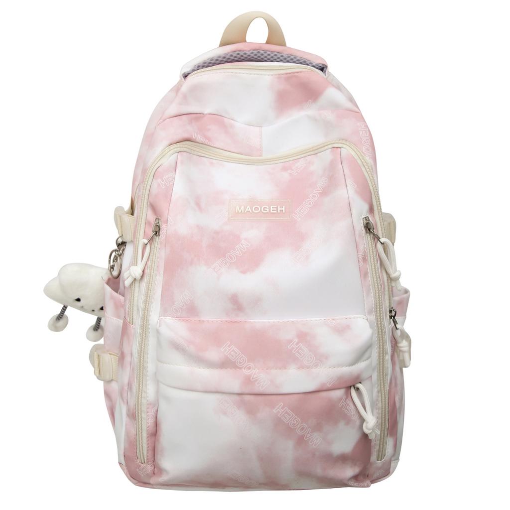 Schoolbag Fashionable Korean Version Backpack School Season New Tie-dye Large-capacity Middle School Student Schoolbag Sweet and Fresh Casual Backpack