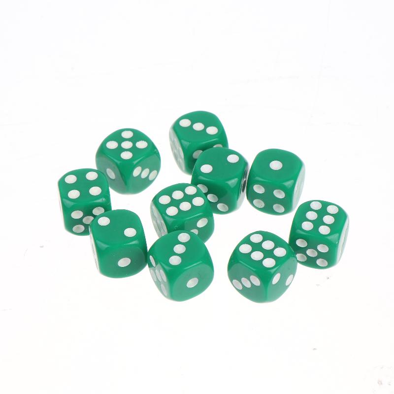 10Pcs Colorful Dice Acrylic Round Corner Cubes Dot Drinking Game Dice Accessories