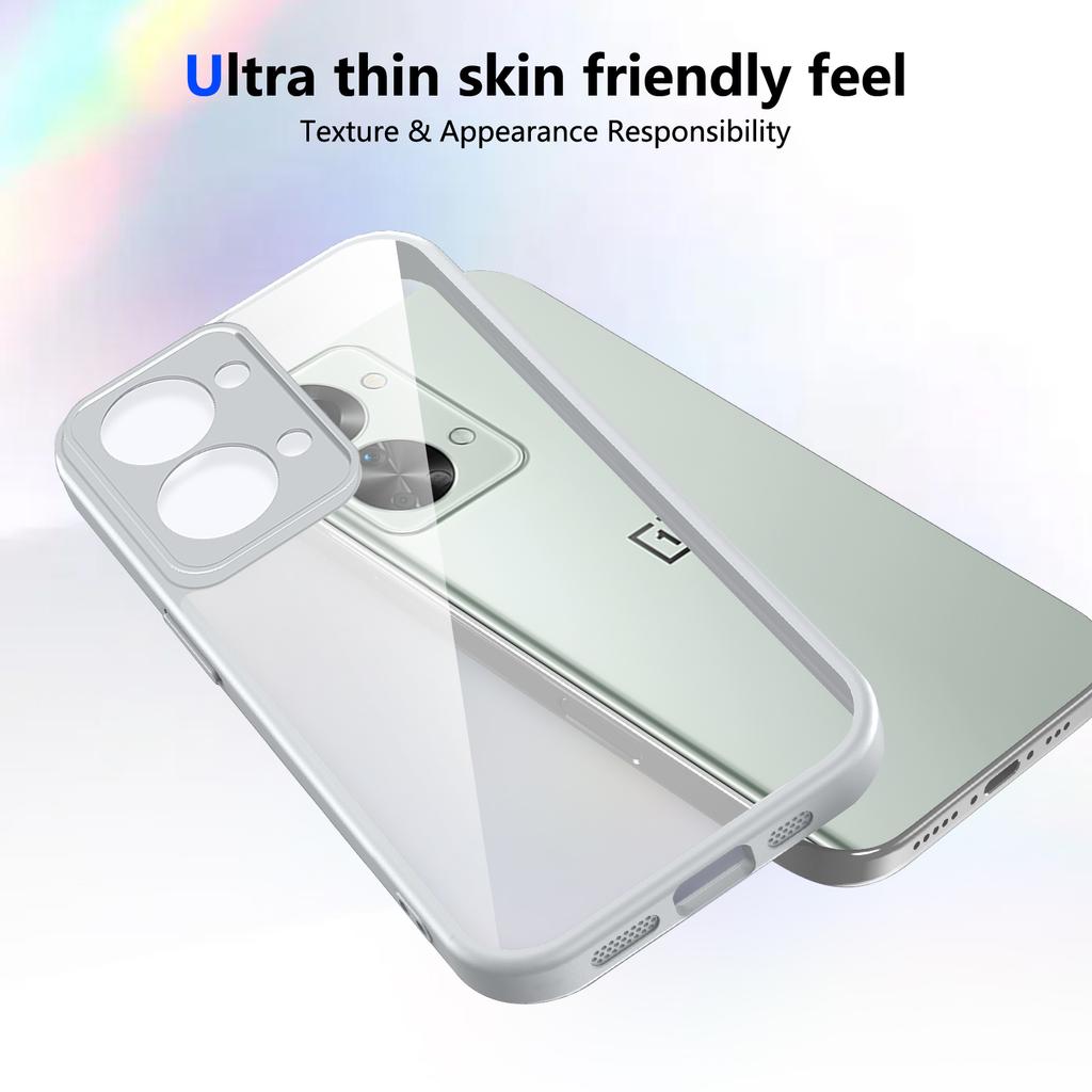 Custodia per Oneplus Nord 2T CPH2399 Bumper in Silicone Antiurto Cuscino d'Aria Cover Posteriore Trasparente Opaca Custodia Rigida per Telefono per One Plus Nord2T