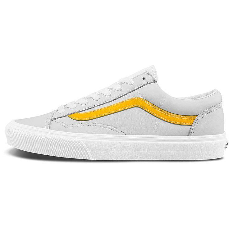 

Кроссовки унисекс Vans Style 36 Leather Pop — Spectra Yellow, белые VN0A54F6A6A 35