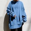 Damenmode Lässig Rundhals Locker Langarm Einfarbig Langes Sweatshirt