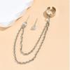 1Pcs New Fashion Bohemian Ear Clip Earring for Teens Women Men Simple Fake Cartilage Long Tassel Chain Ear Cuff Zircon