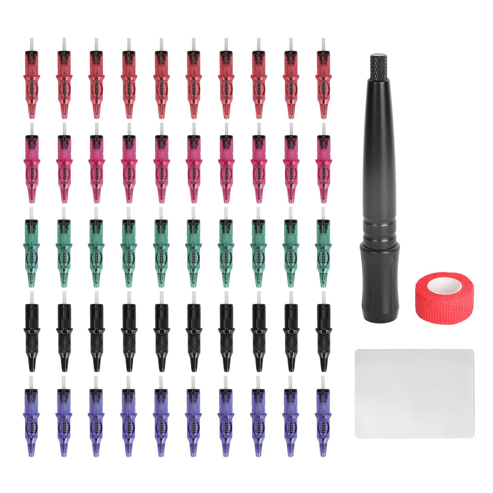 

Набор ручек для татуировок с шариковыми чернилами, 5 цветов, силикон, практичная кожа для салонного обучения