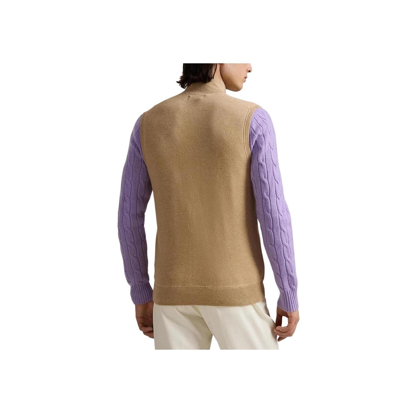 

Polo Ralph Lauren Однотонный жилет с вышивкой логотипа, стойка, повседневный, мужской жилет 710934105-008 S