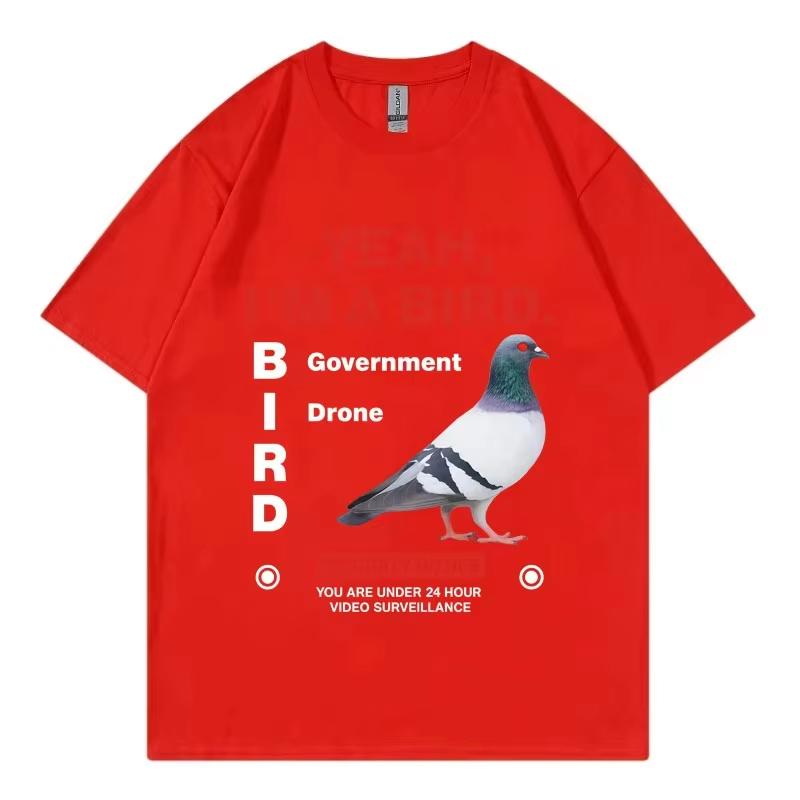 GovernUnisext Funny Pigeon Graphic T Shirts High Street Fashion Trend Short Sleeve Tshirts Unisex Unisex Clothing Loose Cotton Tshirt