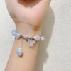 New Women's Mori Style Butterfly Glass Bracelet with Colorful Crackle Beads