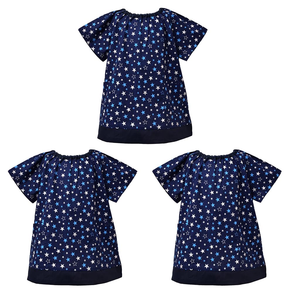 

КРАСОЧНЫЙ КОНФЕТНЫЙ СТИЛЬ Фартук с коротким рукавом Яркая звезда Темно-синий Набор крутых коротких рукавов Детский сад Начальная школа Каллиграфия (100-110cm) Синий, 3,